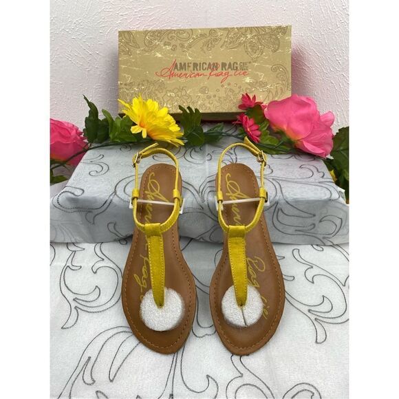 American Rag Coke/Krista Strap Sandals/Yellow/Size 5 - Picture 3 of 7